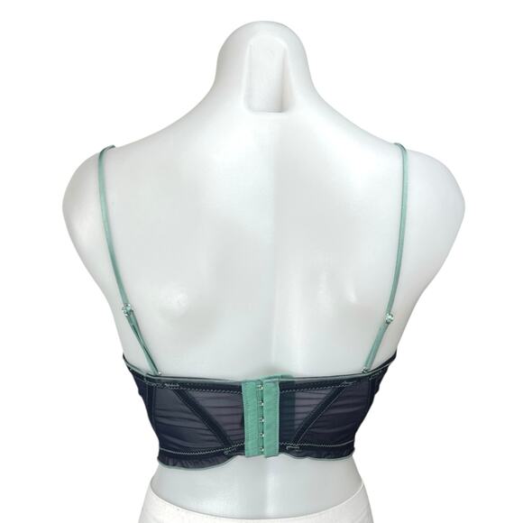 Urban Outfitters Out From Under Blue Corset Bustier Cami Camisole Crop Top M - Picture 2 of 4